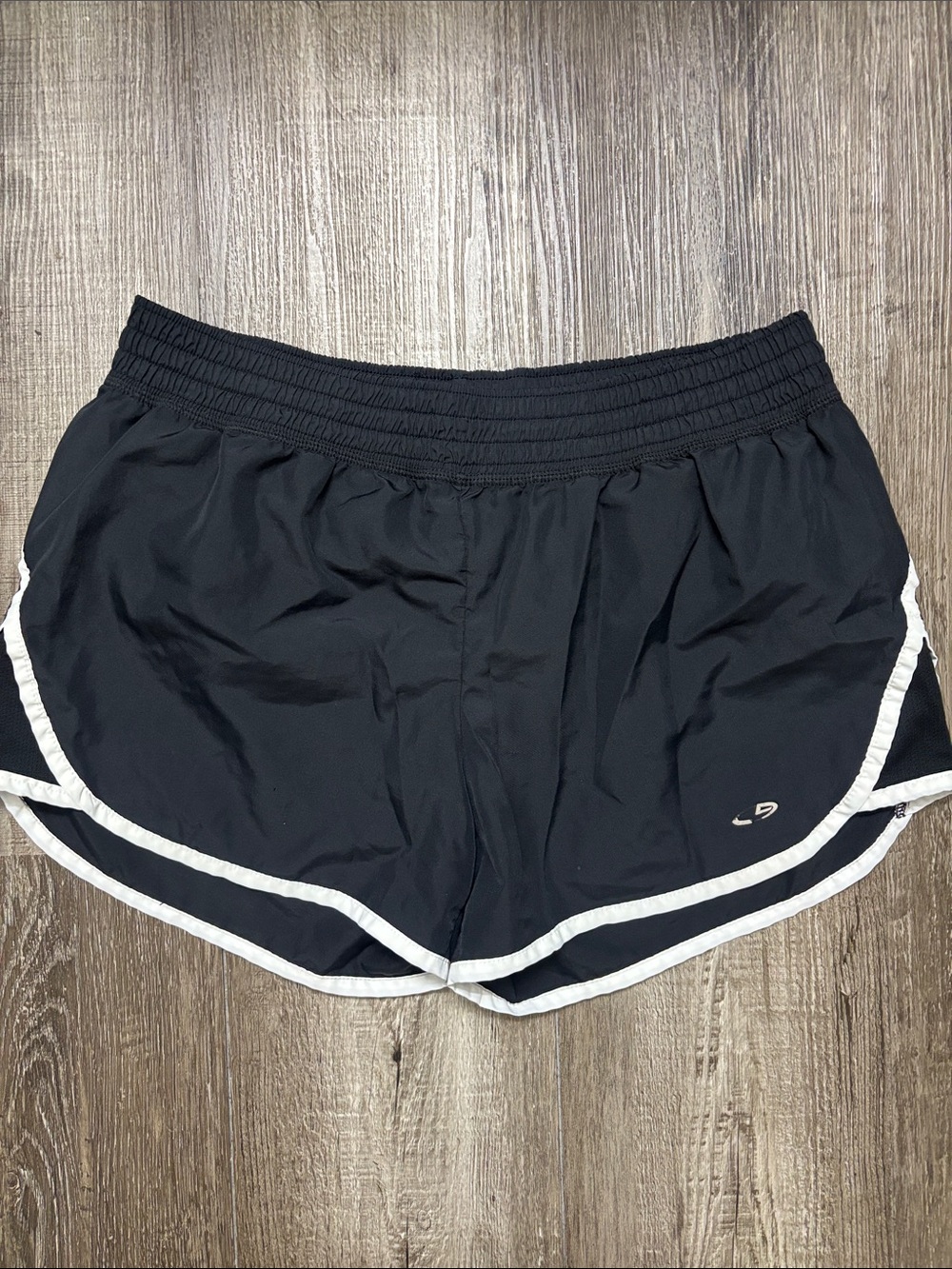 Champion Black Athletic Shorts with White Trim